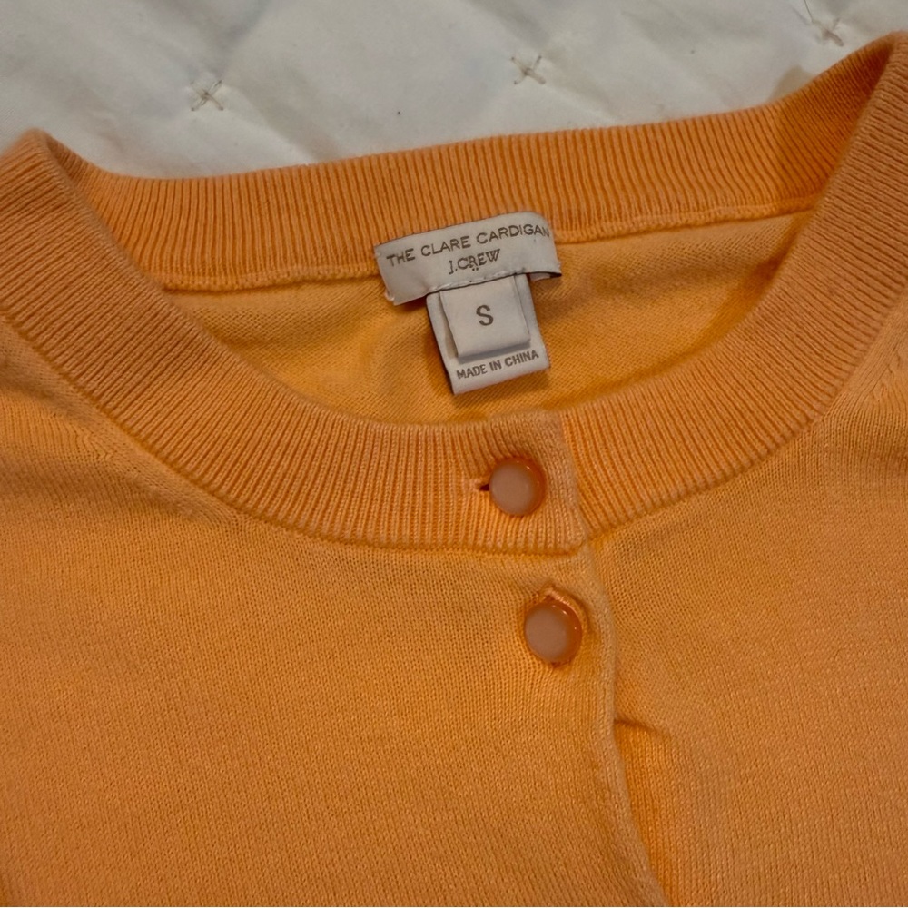 J. Crew Vibrant Orange Cardigan Sweater - Picture 2 of 3